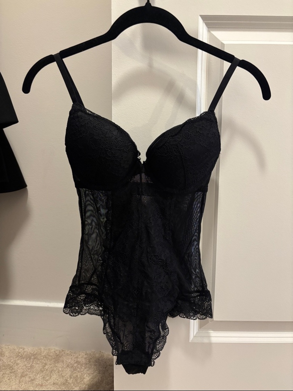 Black Lace Bodysuit Lingerie